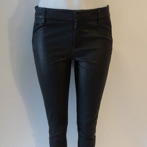 Womens Nove Black Lamb Leather Flat Front Pants 40 US/4 *